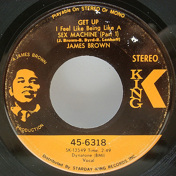 レコードメイン画像：【特大ファンク・クラシック】良盤 7インチ USオリジナル JAMES BROWN Get Up I Feel Like Being Like A Sex Machine ('70 King) SAMPLING