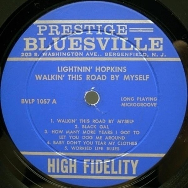 LIGHTNIN HOPKINS / Walkin' This Road By Myself (LP) / Bluesville WAXPEND RECORDS
