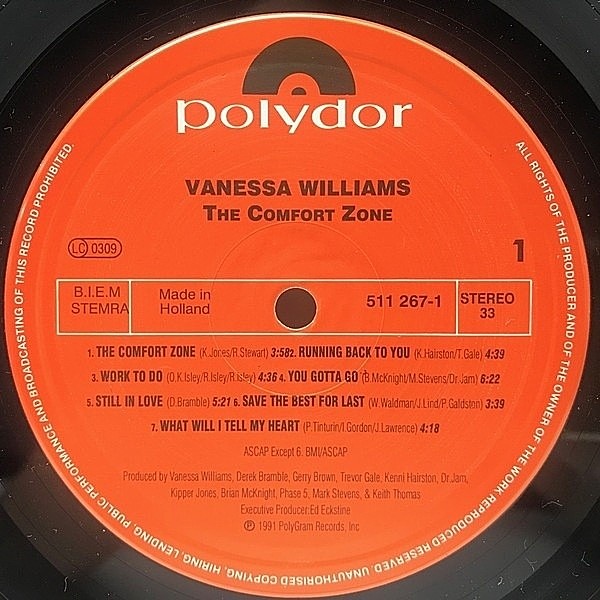 VANESSA WILLIAMS / The Comfort Zone (LP) / Polydor | WAXPEND RECORDS