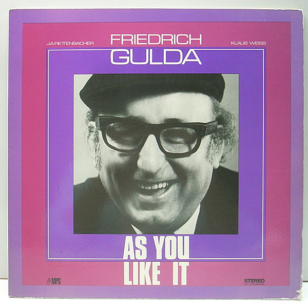 レコードメイン画像：レア 美品 GERMANY オリジナル 初版ピンク 内溝 FRIEDRICH GULDA As You Like It (MPS 15 272 ) フリードリヒ・グルダのジャズ・アルバム