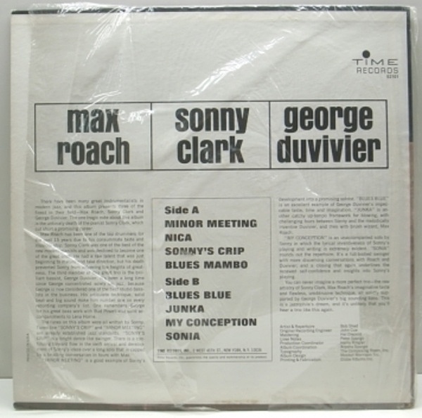 SONNY CLARK / MAX ROACH / GEORGE BUVIVIER / Sonny Clark Trio