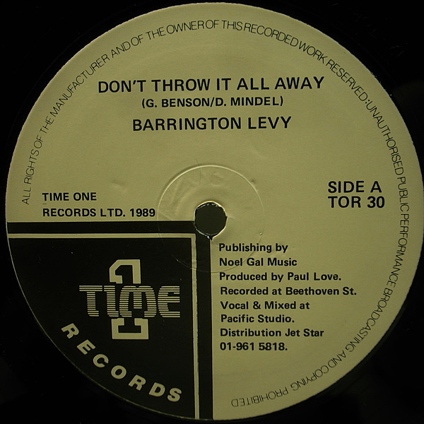 BARRINGTON LEVY / Don't Throw It All Away / Live Good (12