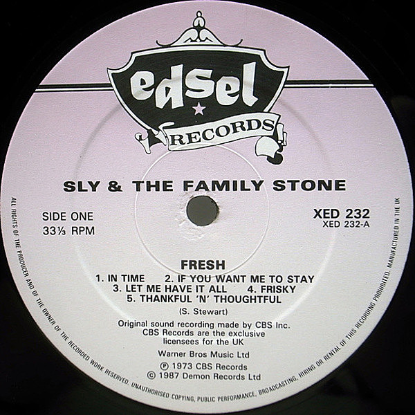 SLY & THE FAMILY STONE / Fresh (LP) / Edsel | WAXPEND RECORDS