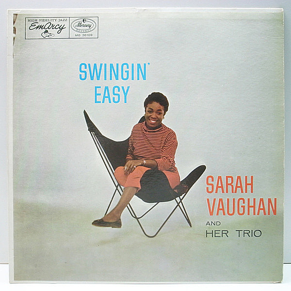 レコードメイン画像：【ピアノトリオとの最高の一枚】MONO 大ドラマー 深溝 Orig. SARAH VAUGHAN Swingin' Easy (EmArcy MG-36109) Jimmy Jones, Roy Haynes