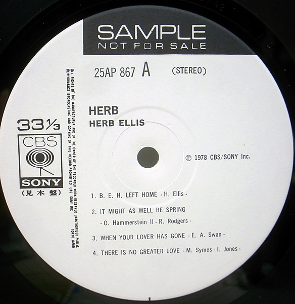 HERB ELLIS / Herb (LP) / CBS・Sony | WAXPEND RECORDS