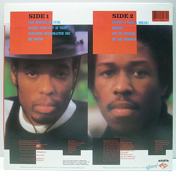 WHODINI / Escape (LP) / Jive | WAXPEND RECORDS