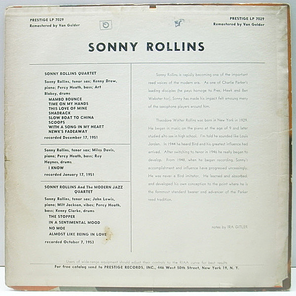 SONNY ROLLINS / Sonny Rollins With The Modern Jazz Quartet