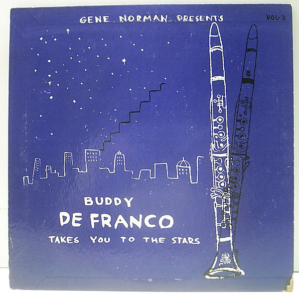 レコードメイン画像：【希少・10'' 原盤】オリジナル BUDDY DeFRANCO QUARTET With Herman McCoy Choir (GNP Vol. 2) Kenny Drew, Gene Wright, Art Blakey