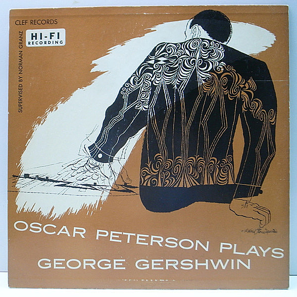 レコードメイン画像：良好!! MONO Clef ツヤ 深溝 OSCAR PETERSON Plays George Gershwin (Clef MG C-605) ガーシュウィン集 w./Ray Brown, Barney Kessell