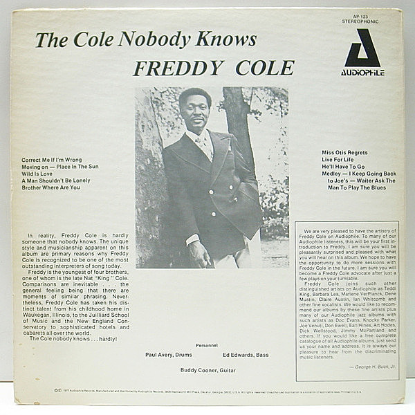The Cole Nobody Knows | Freddy Cole | Sonorama Records
