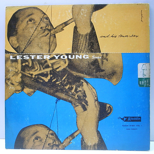 レコードメイン画像：激レア USオリジナル FLAT 深溝 LESTER YOUNG And His Tenor Sax Vo.1 (Aladdin 801) Shorty McConnell, Dodo Marmarosa ほか