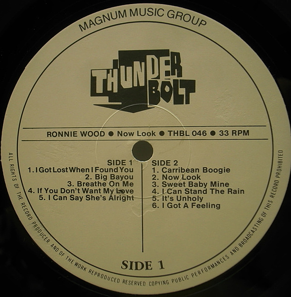 RONNIE WOOD / RON WOOD / Now Look (LP) / Thunderbolt | WAXPEND RECORDS