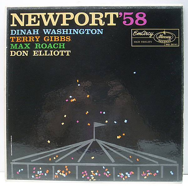 レコードメイン画像：良好品!! MONO 深溝 コーティング DINAH WASHINGTON Newport '58 真夏の夜のジャズ Blue Mitchell, Sahib Shibab, Wynton Kelly