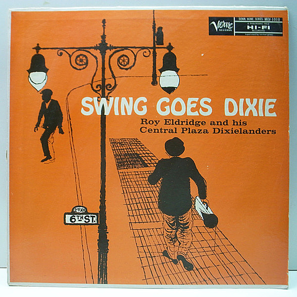 レコードメイン画像：【秀逸なDSMアート】MONO 深溝 USオリジナル ROY ELDRIDGE Swing Goes Dixie (Verve - Down Home) Benny Morton, Dick Wellstood ほか