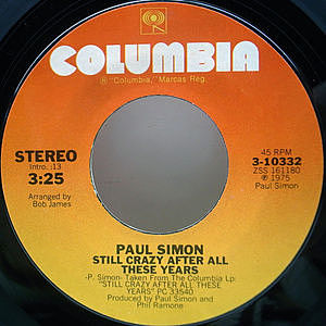レコード画像：PAUL SIMON / Still Crazy After All These Years / I Do It For Your Love