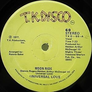 レコード画像：UNIVERSAL LOVE / Moon Ride / It's You Girl