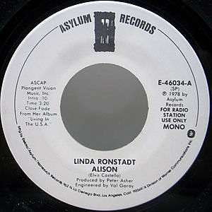 レコード画像：LINDA RONSTADT / Alison