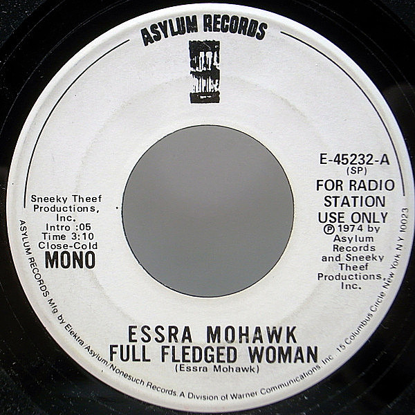 レコードメイン画像：稀少 白プロモ & 7'' オンリー MONO仕様 USオリジナル ESSRA MOHAWK Full Fledged Woman モノラル SANDY HURVITZ サイケ ACID FOLK ROCK