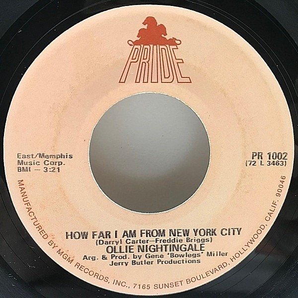 レコードメイン画像：7インチ USオリジナル OLLIE NIGHTINGALE How Far Am I From New York City / May The Best Man Win ('72 Pride) サザン・ソウル 45RPM.