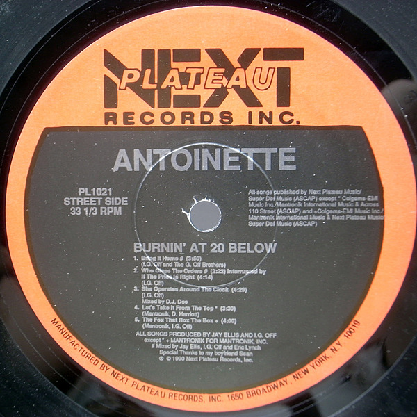 ANTOINETTE / WBurnin' At 20 Below (LP) / Next Plateau