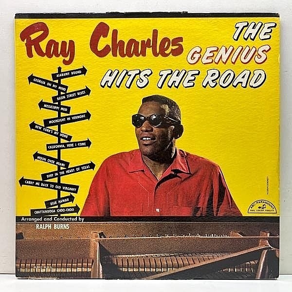レコードメイン画像：【MONO 初版AM-PAR】USオリジナル RAY CHARLES The Genius Hits The Road ('60 ABC 335) レイ・チャールズのスタンダード集！米モノラル