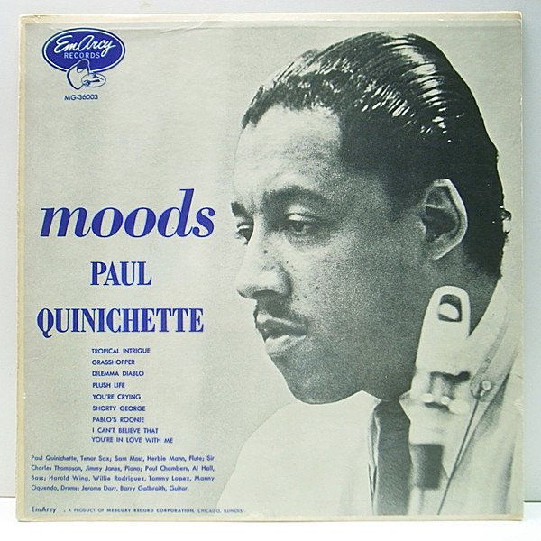 レコードメイン画像：US初期 MONO 小ドラマー 深溝 PAUL QUINICHETTE Moods (EmArcy MG 36003) Sir Charles Thompson, Barry Galbraith ほか