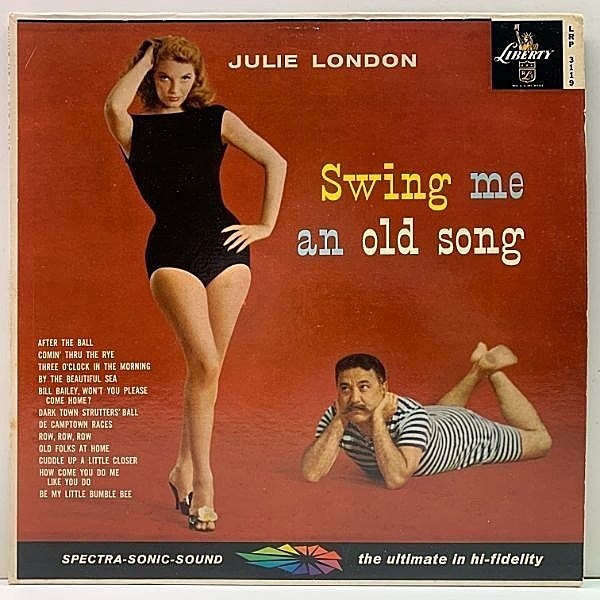 レコードメイン画像：レアな美品!! MONO 初版リング Turquoise 深溝 オリジナル JULIE LONDON Swing Me An Old Song ('59 Liberty) JIMMY ROWLES楽団との異色作
