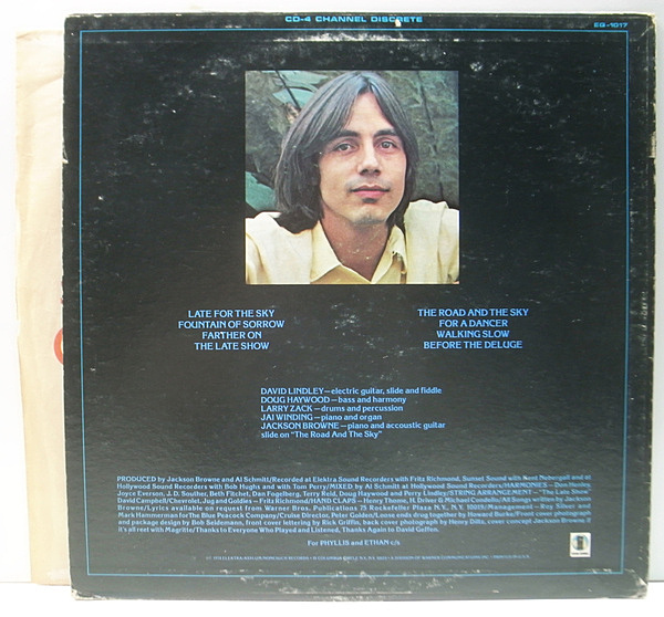 JACKSON BROWNE / Late For The Sky (LP) / Asylum | WAXPEND