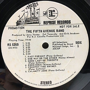 FIFTH AVENUE BAND / Same (LP) / Reprise | WAXPEND RECORDS