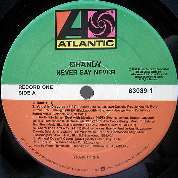 BRANDY / Never Say Never (LP) / Atlantic | WAXPEND RECORDS