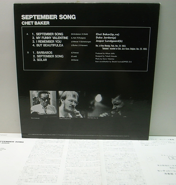 CHET BAKER / DUKE JORDAN / September Song (LP) / Marshmallow