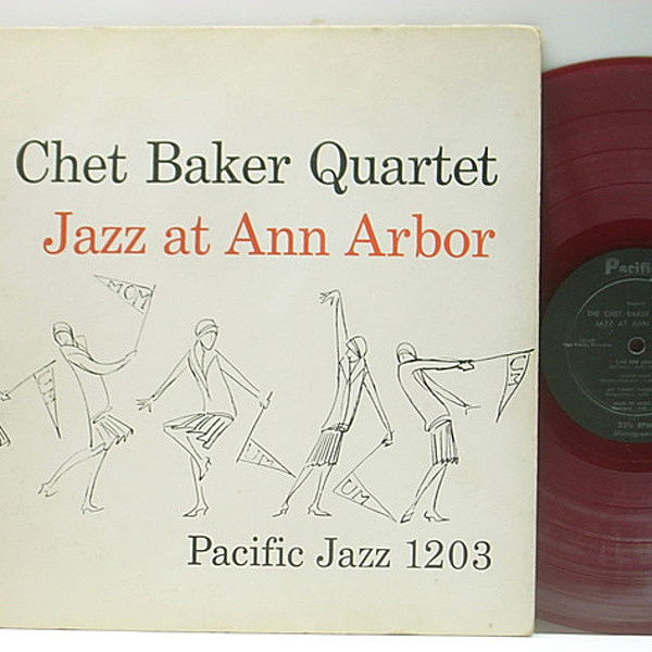 レコードメイン画像：FLAT 1st 赤盤 MONO 深溝 USオリジナル CHET BAKER Jazz At Ann Arbor (Pacific Jazz PJ 1203) Russ Freeman, Carson Smith, Bob Neel