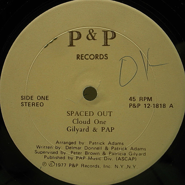 レコードメイン画像：USオリジナル 12'' CLOUD ONE Spaced Out ('77 P&P) 45RPM. PATRICK ADAMS N.Y.ダンス・クラシック