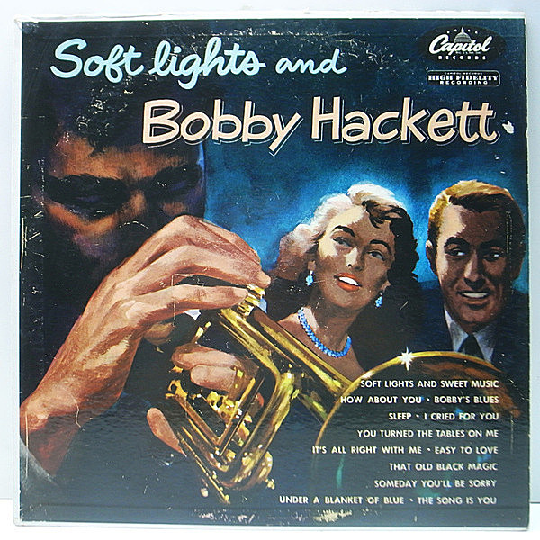 レコードメイン画像：【寛ぎのメロウホーン】良好盤!! MONO リング・ターコイズ USオリジナル BOBBY HACKETT Soft Lights And ～ ('54 Capitol) モノラル LP