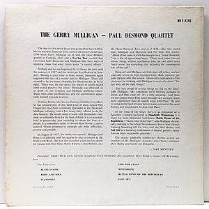GERRYMULLIGAN  PAULDESMOND QUARTET  レコード Gerry Mulligan - Paul Desmond Quartet – Gerry Mulligan