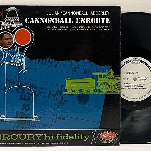 レコードメイン画像：白プロモ 良好!! MONO 深溝 USオリジナル CANNONBALL ADDERLEY Enroute (Mercury MG 20616) Somethin' Else 3日前の録音 気鋭に溢れた傑作