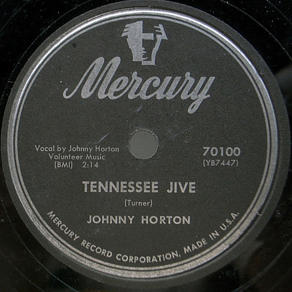 レコードメイン画像：入手難【78回転 Vinyl仕様 10'' SP 原盤】USオリジナル JOHNNY HORTON The Mansion You Stole / Tennessee Jive (Mercury 70100) 78RPM.