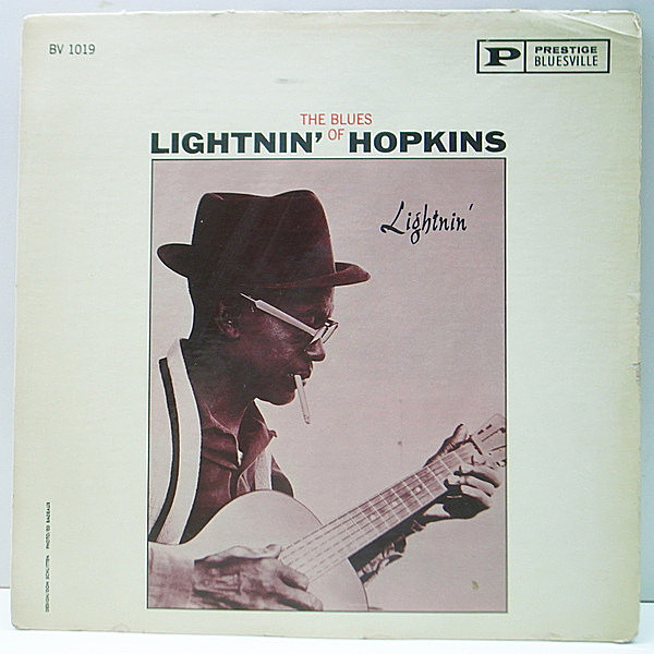 レコードメイン画像：激レア MONO 深溝 RVG刻印 USオリジナル LIGHTNIN HOPKINS Lightning - The Blues Of Lightnin' Hopkins (Bluesville BV 1019) 入手難 LP