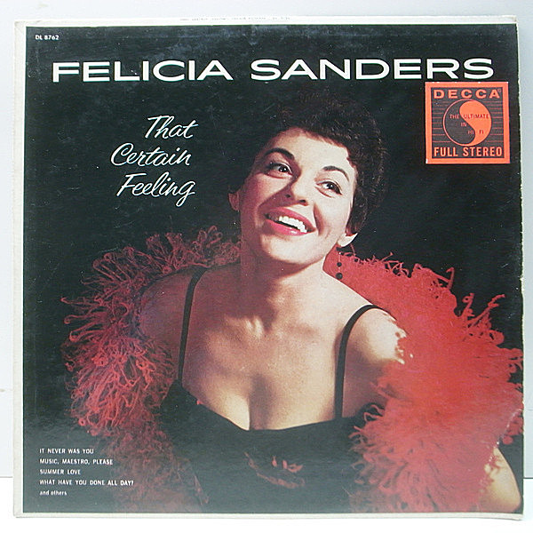 レコードメイン画像：初版 黒銀ラベル 深溝 USオリジナル FELICIA SANDERS That Certain Feeling ('58 Decca) Barry Galbraith, Mundell Lowe, Nick Travis