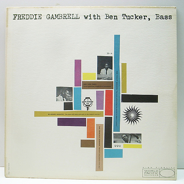 レコードメイン画像：MONO 初版 楕円・深溝 USオリジナル FREDDIE GAMBRELL With BEN TUCKER, Bass ('59 World Pacific WP-1256) デュオ・アルバム