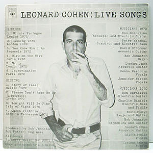 レコード画像：LEONARD COHEN / Live Songs