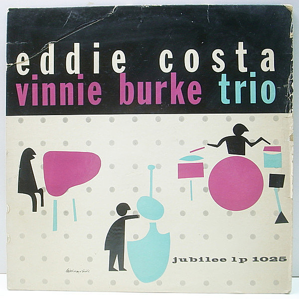 レコードメイン画像：MONO US 黒スモール EDDIE COSTA - VINNIE BURKE Trio (Jubilee 1025) エディ・コスタ & ヴィニー・バークが組んだトリオもの
