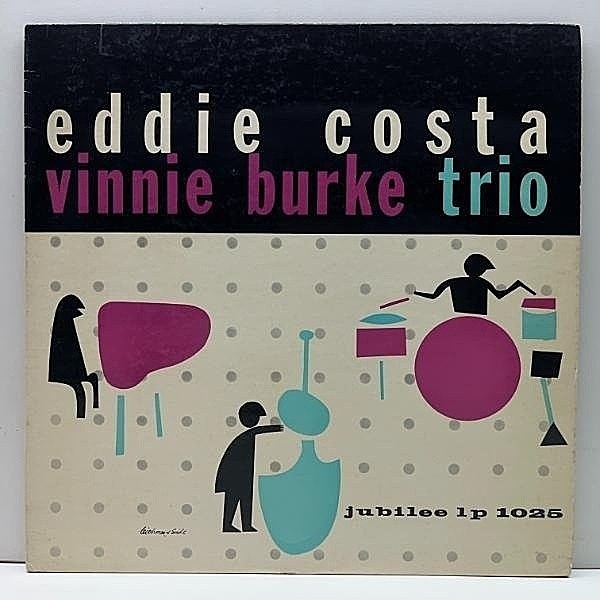 レコードメイン画像：良好!!【カゼヒキ無し】MONO US 黒スモールLbl. EDDIE COSTA - VINNIE BURKE Trio (Jubilee 1025) エディ・コスタ & ヴィニー・バーク