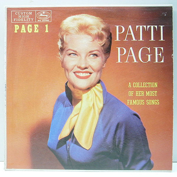 レコードメイン画像：MONO 初版 黒銀ラベル 深溝 PATTI PAGE Page 1 - A Collection Of Her Most Famous Songs ('57 Mercury MG 20095) プレイ良好！