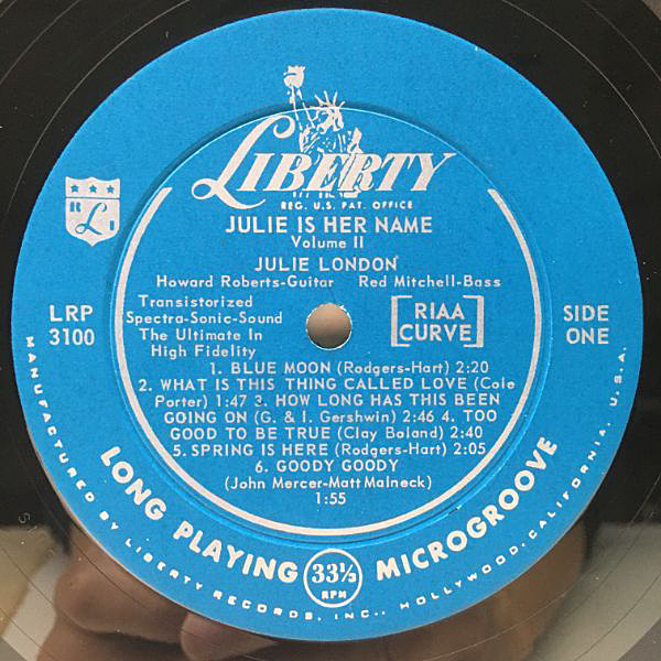 JULIE LONDON / Julie Is Her Name Volume II (LP) / Liberty JULIE LONDON / Julie Is Her Name Volume II (LP) / Liberty