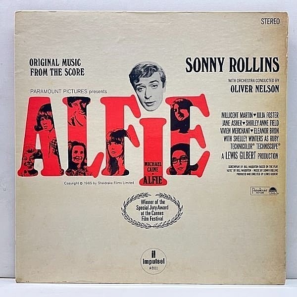 レコードメイン画像：良好!音抜群! VANGELDER刻印 USオリジナル SONNY ROLLINS Alfie (Impulse AS-9111) w/ KENNY BURRELL, ROGER KELLAWAY