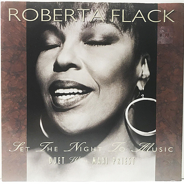 レコードメイン画像：美盤!! '91年 12インチ UKオリジナル ROBERTA FLACK Set The Night To Music (Atlantic) Duet With Maxi Priest やさしく歌って ほか