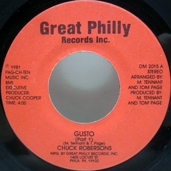 レコードメイン画像：KILLER DISCO/FUNK 45 Orig CHUCK ROBERSONS Gusto GREAT PHILLY