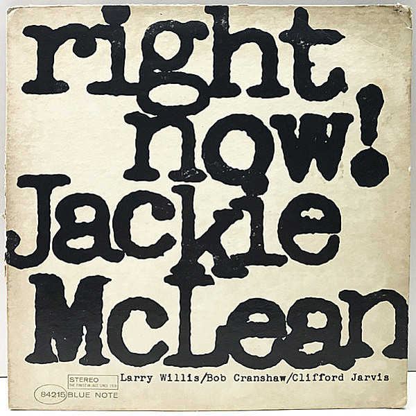 レコードメイン画像：US VANGELDER刻印あり JACKIE McLEAN Right Now (Blue Note BST 84215) 久々のワンホーン・アルバム STEREO／Liberty 2nd. -特価-