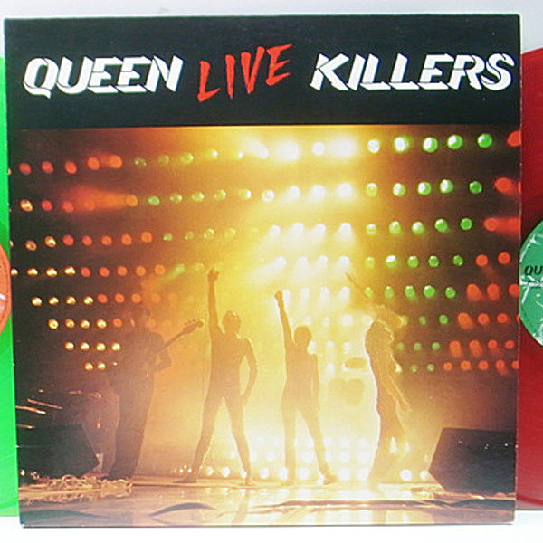 レコードメイン画像：初回限定・緑赤カラー盤 2Lp 美品 クイーン／ライヴ・キラーズ QUEEN Live Killers ('79 Elektra P-5567E, 8E) 絶頂期の圧巻のステージ！